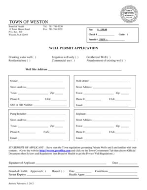 town of weston building permit.